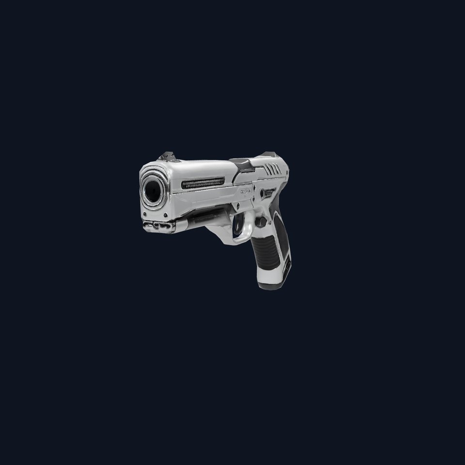Sleek Silver Handgun model pack